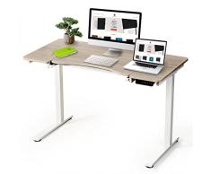 SMART PLANNER Scrivania regolabile in altezza elettrica standing desk regolabile da seduti e in piedi per casa e ufficio – Bianca