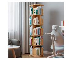 Libreria Scaffale Libreria for bambini in legno ruotabile a 360 ° Libreria bagagli Libreria mensola di esposizione for Nursery Home Office, colore naturale Libreria Ripiano (Size : 5 Tier)