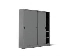 ITALFROM Armadio in Metallo per Ufficio Antracite Archivio Armadi Metallici Armadietto Metallico 180x60x200 2553