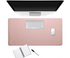 kwmobile Tappetino Mouse XXL - Tappetino Scrivania Similpelle - Desk Mat Pelle PU e Sughero - Accessori Scrivania - 80 x 40 cm - Rosa Antico/Marrone