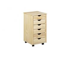 Links - Cassettiera a rotelle, 6 cassetti, 36x40x65 cm