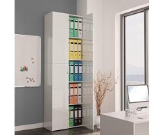MOONAIRY Armadio per Ufficio Bianco Lucido 60x32x190 cm in Truciolato,Armadio per Ufficio,Armadi Archivio,Armadio per Collezione per Ufficio