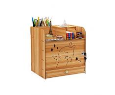 Organizer da scrivania in legno con organizzatore per documenti con serratura, formato A4, contenitore per cancelleria, per casa, ufficio e scuola