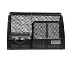 Organizzatore forniture di ufficio – In maglie metalliche, a 6 scomparti con cassetto, DGB Office