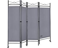 Deuba Divisorio per ambienti Lucca 180x163cm separè paravento parete divisoria 4 pannelli antrazite soggiorno balcone
