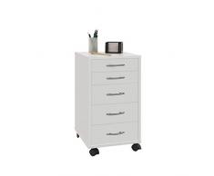 13Casa - Honor A7 - Cassettiera ufficio. Dim: 33x38x63,5 h cm. Col: Bianco. Mat: Nobilitato.