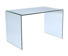 Vente-unique - Scrivania in Vetro Curvo Trasparente - ELSTRON