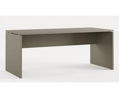 TIME Scrivania per Ufficio Rovere Scuro | Larghezza 180 cm | profondità 80 | Altezza 73 cm
