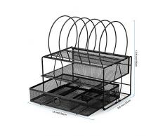 Organizer Scrivania Portadocumenti Ufficio Oakome Cassettiera di Mesh a Rete di Metallo File Rack Portaoggetti a Tre Ripiani per Scrivania/Ufficio/Scuola (1)