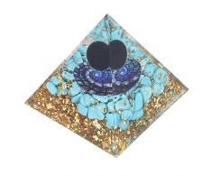 Raqz Orgone Piramide Decorazione Casa Scrivania Decorazione Artigianato Chakra Cristallo Decorato Ornamento Ornamento Decorativo per Accessori Connettore Piramide Orgonite