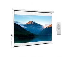 HOMCOM Schermo di Proiezione Motorizzato, Avvolgibile e a Scomparsa da 120 Pollici Bianco per Proiettore 244x183cm