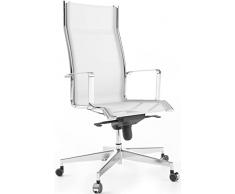 Bossberg BB70 Sedia Ufficio con Braccioli, Made in Italy, Trasforma il Tuo Spazio in una Poltrona da Ufficio Accogliente -Cromata Bianca