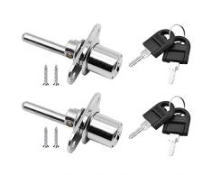 ZHIQIN 2 Pezzi Serrature per Armadietti Cassetto Serrutura Stantuffo Serrature Armadio con Chiave per archivi ufficio scrivania