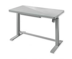 Stella Trading Lift4Home LIFT4HOME-Scrivania elettrica Altezza, Colore: Grigio, Innovativo Tavolo da Ufficio Regolabile con Piano, comandi Touch e Porte USB, Acciaio Legato Vetro, 120 x 72-120 x 60 cm