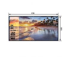 Schermo per Proiettore 178 x 100cm, 80 Pollici - Pieghevole e Portatile, Dimensione a Scelta 80, 100, 120 Pollici, Tela Bianca PVC, Formato 16:9 - Schermo di Proiezione, Telo da Videoproiettore