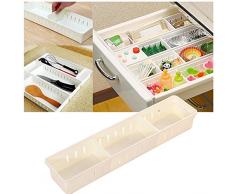 wlgreatsp Cassetto Organizer, cassetti Regolabili in plastica Trasparente con 3 divisori per cassetti Regolabili per Ufficio, Scuola, Cucina, comò, scrivania, Organizer per Gioielli