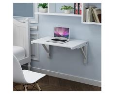 KFGDFD Tavolo Pieghevole A Muro Scrivania A Scomparsa Tavolo Studio Pieghevole Adatto per Casa, Ufficio, Cucina Scrivania Galleggiante, 10 Taglie (Color : White, Size : 0.6x0.4m/1.97x1.31ft)