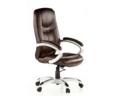HJH Office Triton 100 Sedia da Ufficio/Poltrona Presidenziale, Ecopelle, 100% Poliuretano, Marrone