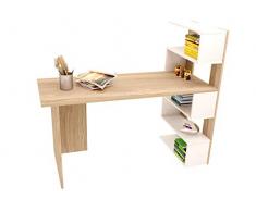 HOMIDEA Deluxe Scrivania - Scrivania per Computer - Scrivania Ufficio - PortaPC - Tavolo per Computer con mensola (Avola/Bianco)