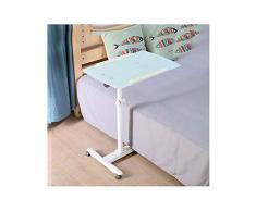 FHT Tavolino Divano con Ruote Tavolo Tavolo Regolabile in Altezza Tavolino Tavolino Porta PC Scrivania per Laptop Tavolino Multifunzione AltezzaRegolabile per Casa e Ufficio (Color : Supreme; White)