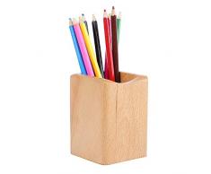 SIPLIV portapenne in legno scatola di immagazzinaggio in legno naturale per la collezione di penne scrivania fornisce organizzatore regalo per scrivania ufficio aula casa, faggio