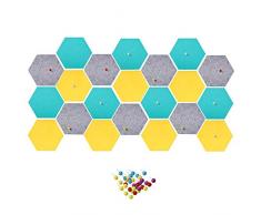 21 Pcs Bordo In Feltro Esagonale Piastrelle Autoadesive Colorate Bordo In Feltro Di Sughero Simboli Colorati Foto Memo Tabellone Bacheca Decorazione Della Parete Fai Da Te Per Home Office Aula