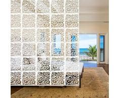 Yizunnu Set di 12 pannelli divisori da appendere, in legno-plastica, per soggiorno, sala da pranzo, studio e salotto, hotel, bar, decorazione da 29 x 29 cm