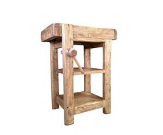 Biscottini Tavolo Alto da Lavoro 82x57x64 cm Made in Italy | Isola Cucina Piano Lavoro Legno massello | Bancone Cucina | Piano Lavoro Cucina Legno