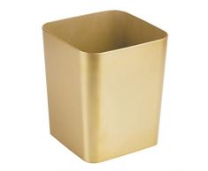 mDesign Elegante pattumiera differenziata per bagno, ufficio o cucina – Moderno cestino spazzatura per carta, raccolta plastica e altri rifiuti – ottone