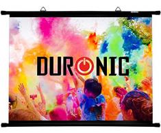 Duronic BPS60 /43 Schermo di proiezione 60" formato 4:3/122 x 91cm telo proiettore telo da proiezione Barra a gancio per esterni ed interni Full HD 3D 4K - Home cinema home theater ufficio