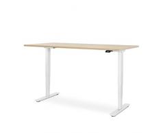 WRK21 Smart Scrivania Regolabile elettronicamente in Altezza, Legno Metallo, Mandal Acero/Bianco, 160 x 80 x 61-126 cm