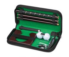 Set gioco del golf da casa o da ufficio in astuccio di similpelle con mazza palline e buca