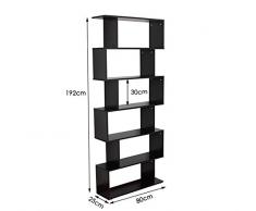 HOMCOM - Libreria di Design in Legno 80x25x192cm Nero