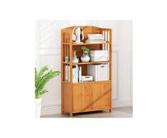 SHABOZ Libreria Libreria da Terra in Legno con 2 Ante Libreria Scaffale Aperto Scaffali per Libri Vetrina Decor Mobili per Home Office (Color : 6 Layers, Size : 70cm)