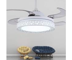 Lampadari, lampade a sospensione e plafoniere Ventilatori da soffitto da 42 pollici con lampada, lampadario a LED a LED, ventilatore a sospensione per sala da pranzo, ventilatore a pale in ABS, interr