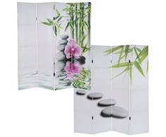 Mendler Paravento divisore Doppia Immagine 4 Pannelli T234 160x180cm Ko Samui