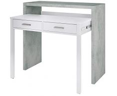 Salone Negozio Online Kit SCRIVANIA SALVASPAZIO Estensibile 36X99X88H Bianco/Cemento