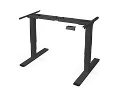 FLEXISPOT E5 PRO Scrivania Regolabile in Altezza con 2 Potenti Motori, 3 Livelli Telaio della Scrivania Standing Desk Scrivania Elettrica Scrivania Motorizzata con Tastiera Intelligente(Nero)