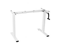 FLEXISPOT 1W Manovella, Altezza Regolabile, scrivania in Piedi, Seduta al Supporto, capacità di Peso 80 kg (Solo Telaio, Lega di Acciaio, Cornice Bianca, 40