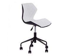 MY SIT Sedia da Ufficio Poltrona girevole sgabello direzionale presitenziale regolabile in altezza pelle sintetica nuovo INO in Bianco/Nero