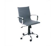 Cribel Akka Dirigenziale Poltrona, Metallo^Finta Pelle, Grigia, 57 x 59 x 93 cm