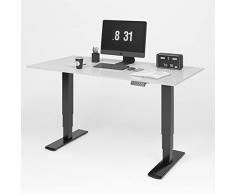 FLEXISPOT E5 Scrivania Regolabile in Altezza Standing Desk 2 Motori 3 Sezioni Desktop 160 * 80cm Scrivania Elettrica Scrivania Motorizzata con Piano (Nero+ Bianco)