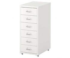 IKEA HELMER Cassettiera ufficio con rotelle, bianco, 28x69 cm