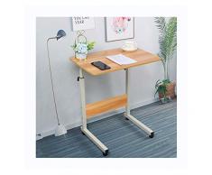 FHT Tavolino Divano con Ruote Tavolo Scrivania per Laptop, Scrivania Mobile Regolabile in Altezza per Tablet Cellulare, Tavolino Portatile per Divano Letto per Casa e Ufficio