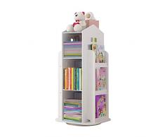 CILODO Libreria scaffale Libreria A 3 Livelli Girevole A 360 ° Libreria For Bambini Libreria, Scaffale Pavimento Scaffale For Home Office Scaffali Bianchi Libreria