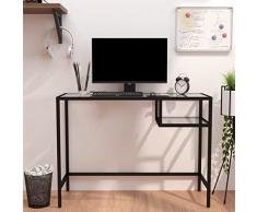 Tidyard Scrivania per Computer Trasparente 100x36x74 cm, Scrivanie, Tavolo da Computer, Tavolo da Lavoro con Ripiani, Consolle in Vetro, Tavolino Consolle Ingresso, Mobile Ingresso