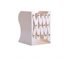 WUHE Librerie Retrattile e Regolabile Bookshelf, Mini Sorting Bookshelf, Office Home Desktop Libri, Semplice Verticale Ferro Bookshelf Scaffale (Color : Beige)