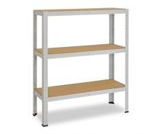 shelfplaza® 90x75x30cm OFFICE Scaffale metallo per carichi pesanti grigio chiaro 3 ripiani à 175kg capacità/Scaffali in metallo per garage come scaffali per ripostiglio o scaffali per ufficio