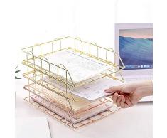 HYZXK Libro Sorter Bagagli Scaffale, Rack File 4 Set Vassoio Documenti E Porta-Corrispondenza Office Desk, Metallo