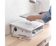Sunny Lingt Desktop sotrage a Ripiani, Computer Holder Laptop Display mensola Moderna in Legno Massiccio Desktop Caddy, Doppi Strati Home Office Sundries Organizer, for la casa Ufficio Scolastico